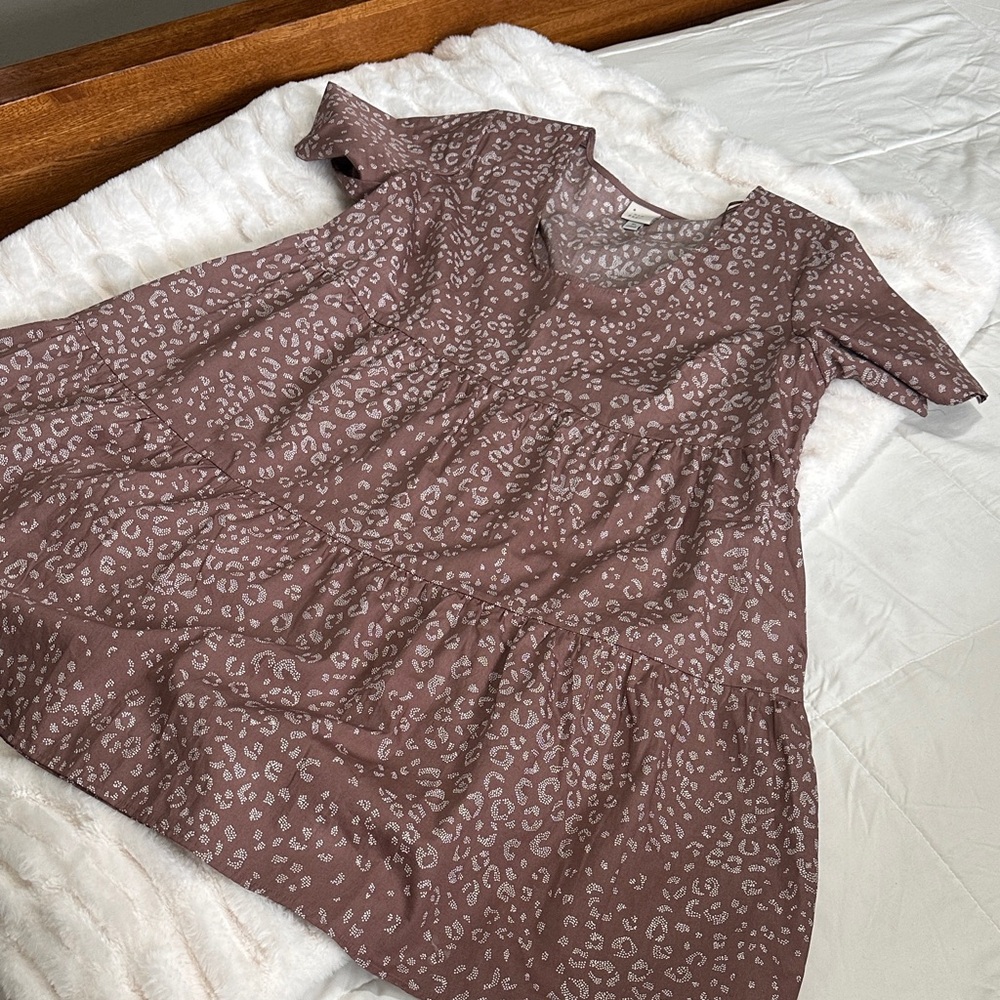 a new day Brown Leopard Print Mini Dress